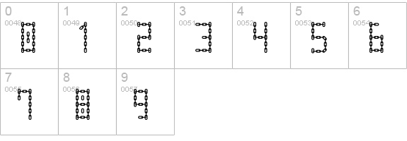 Chain Letter numbers 0-9 preview