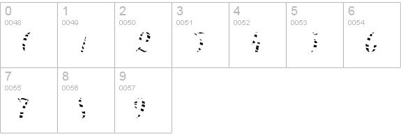 Chameleon Fill Skin1 numbers 0-9 preview