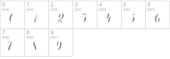Chameleon Fill Stripe2 numbers 0-9 preview
