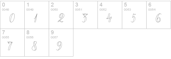 Chameleon Outline1 numbers 0-9 preview
