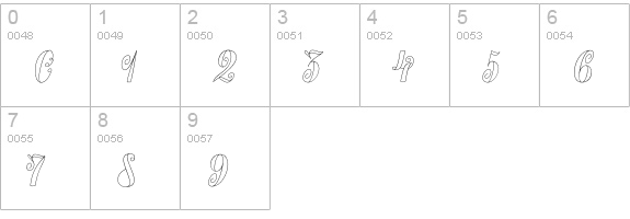 Chameleon Outline2 numbers 0-9 preview