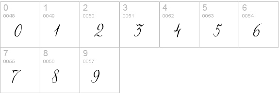 Chameleon Pen Italic numbers 0-9 preview