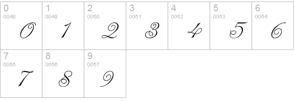 Champagne Cyrillic numbers 0-9 preview