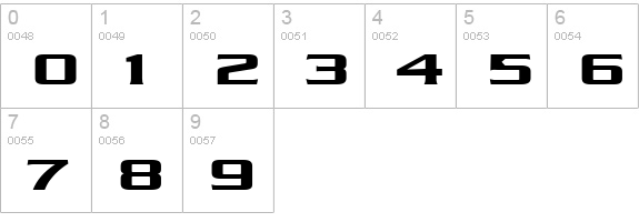 Chaney Extended Bold numbers 0-9 preview