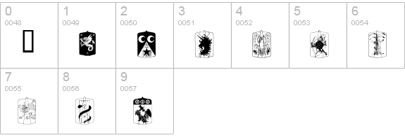 Changeling Dingbats numbers 0-9 preview
