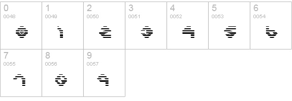 Charlie's Angles Gradient numbers 0-9 preview