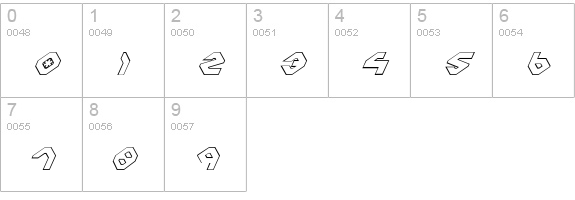 Charlie's Angles Italic Outline numbers 0-9 preview