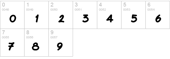 Chasm Bold numbers 0-9 preview