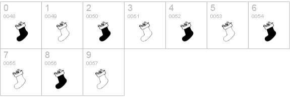 Chausettes de Noel numbers 0-9 preview