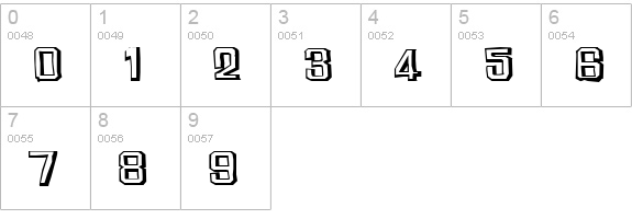 Chinese Rocks WideShaded numbers 0-9 preview