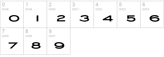Chisel Extended Bold numbers 0-9 preview
