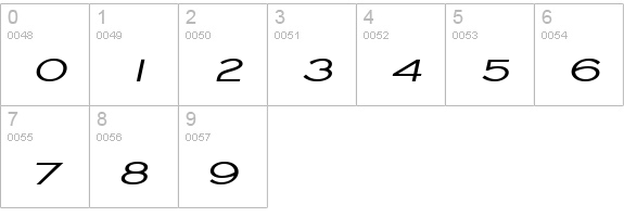 Chisel Wide Italic numbers 0-9 preview