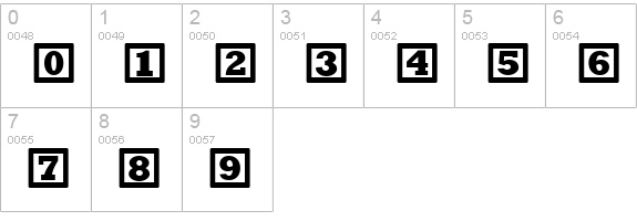 Chock A Block NF numbers 0-9 preview