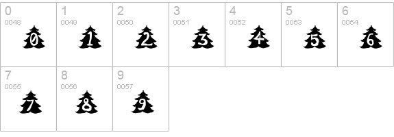 Christmas Tree numbers 0-9 preview