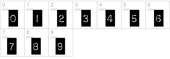 ChromosomeReversed-Light numbers 0-9 preview