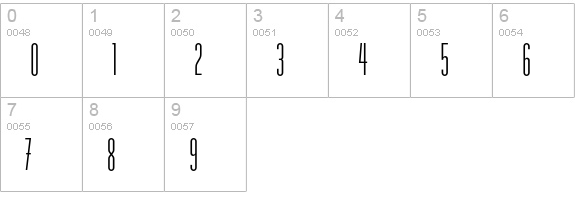 Chrysler-Compressed numbers 0-9 preview