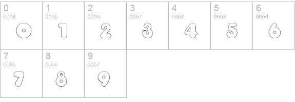 ChubbyOutline numbers 0-9 preview