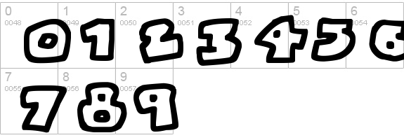 Chunky Boulder Outlines
 numbers 0-9 preview