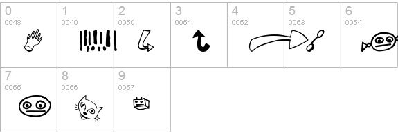 Cinahand Dingbats numbers 0-9 preview