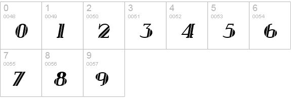 Cine Miroir NF numbers 0-9 preview