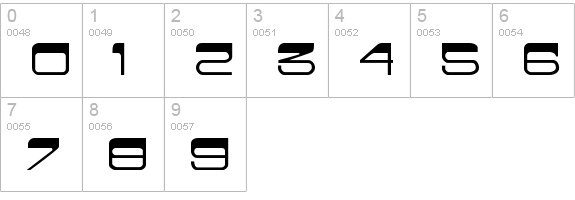Cinema Regular numbers 0-9 preview