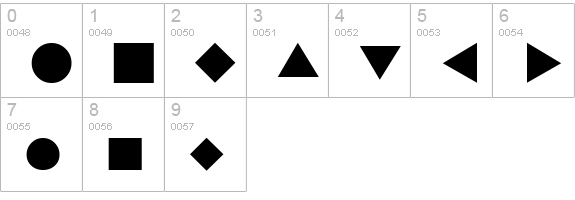 CJNPiFont!1 numbers 0-9 preview