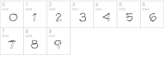 CK Barbed Wire numbers 0-9 preview