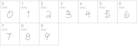 CK Curly Cursive numbers 0-9 preview