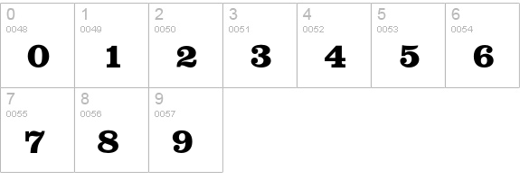 ClarendonEF-ExtraBold numbers 0-9 preview