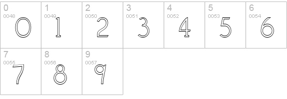 Claritty_Outline numbers 0-9 preview
