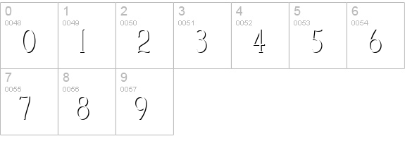 Cleaver's_Juvenia_Embossed numbers 0-9 preview