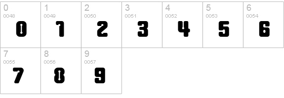 Clipe Bold numbers 0-9 preview