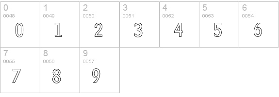 Clique-SerifOutlineBold numbers 0-9 preview