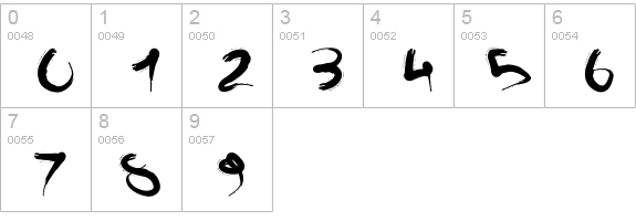 CMSquish numbers 0-9 preview