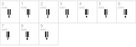 CODE3X numbers 0-9 preview