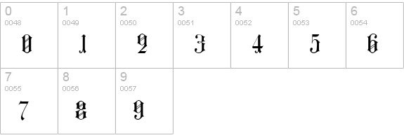 Colchester Black numbers 0-9 preview