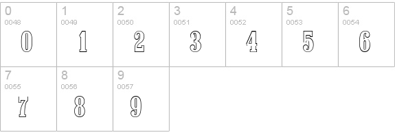 ColonelOutline-Bold numbers 0-9 preview