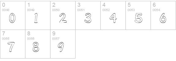 ColorFont numbers 0-9 preview