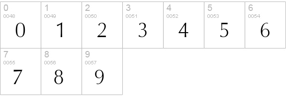 ColumbiaSerial-Xlight-Regular numbers 0-9 preview