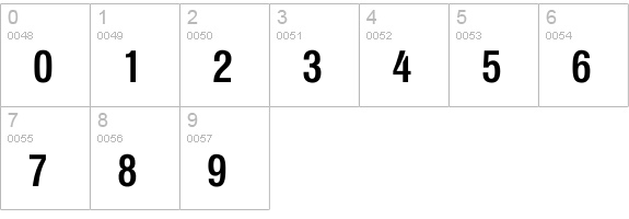 Colympia DemiBold numbers 0-9 preview
