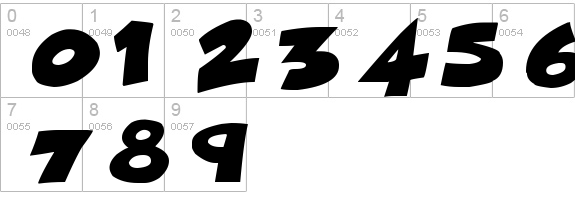 Comical Cartoon numbers 0-9 preview