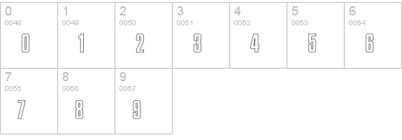 CompactaEF-RegularOutline numbers 0-9 preview