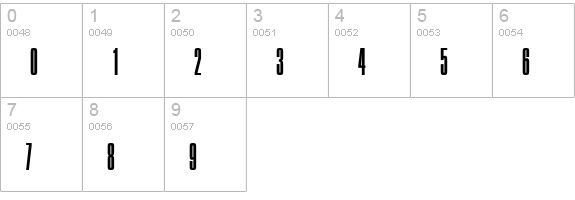 Compressed-Narrow-Light-Regular numbers 0-9 preview