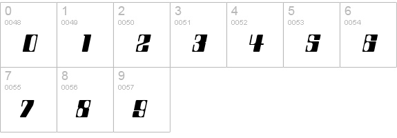 Compstyle Italic numbers 0-9 preview