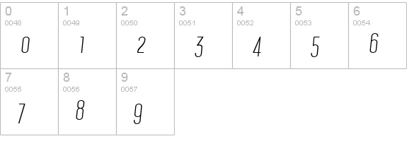 ConcursoItalian BTN Lt Oblique numbers 0-9 preview