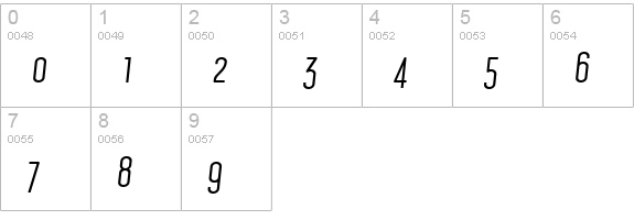 ConcursoItalian BTN Oblique numbers 0-9 preview