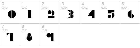 Constructivist Line numbers 0-9 preview