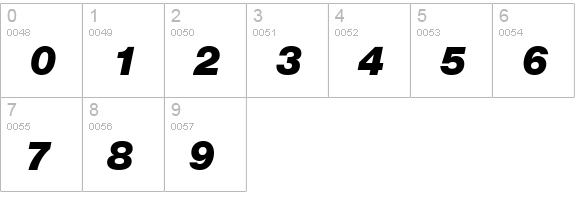 Context Reprise Black SSi Black Italic numbers 0-9 preview