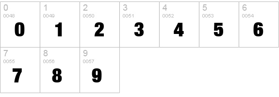 Context Reprise ExtraBlack SSi Extra Black numbers 0-9 preview