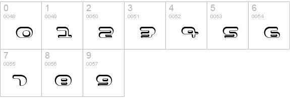 Contour-Shaded numbers 0-9 preview